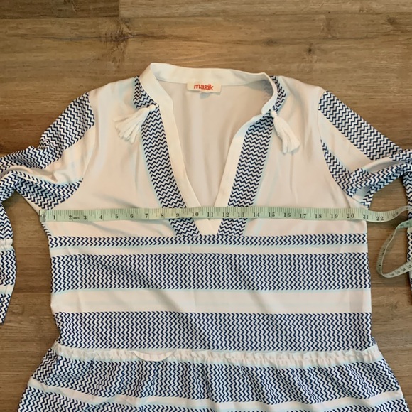 Mazik midi two tier blue & white dress size small - Picture 6 of 11